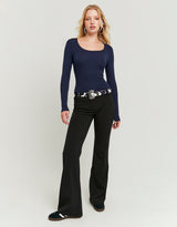Knit Cardigan with Rhinestones | Black