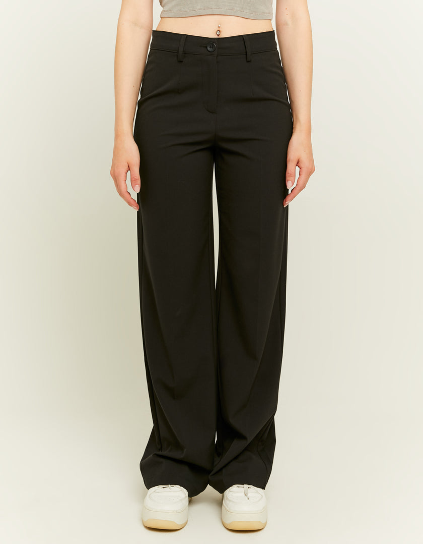 High Waist Straight Tailoring Trousers | Black