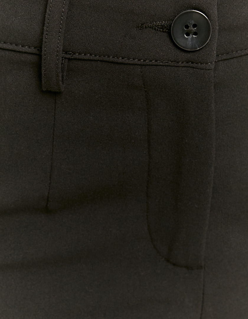 High Waist Straight Tailoring Trousers | Black