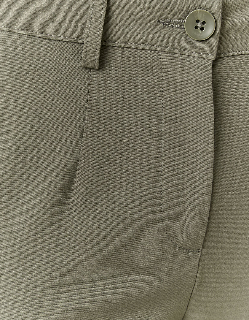 High Waist Straight Tailoring Trousers | Kaki