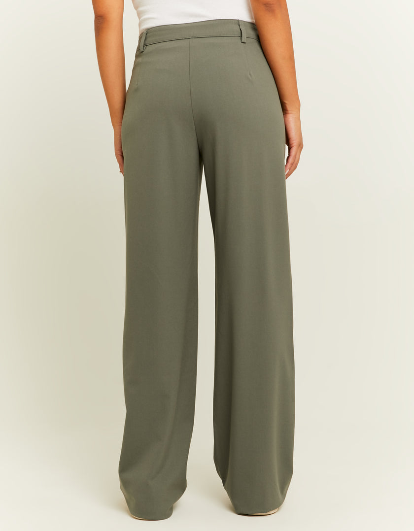 High Waist Straight Tailoring Trousers | Kaki