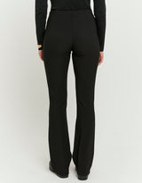 Flare Mid Waist Trousers | Black