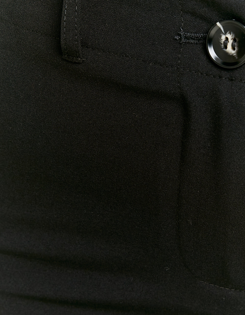 Mid Waist Straight Trousers | Black
