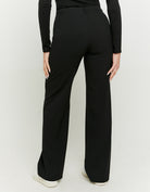 Mid Waist Straight Trousers | Black