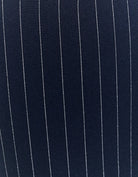 Mid Waist Straight Trousers | Navy Striped
