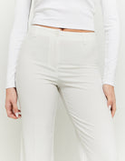 Mid Waist Straight Trousers | White