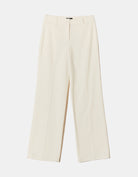 Mid Waist Straight Trousers | White