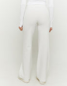 Mid Waist Straight Trousers | White