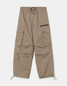 High Waist Cargo Parachute Trousers | Beige