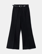 Wide Leg Trouser with Belt | Black