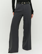Wide Leg Trouser with Belt | Grey