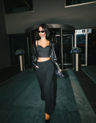 High Waist Wide Leg Tailoring Trousers | Black