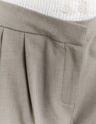 Double Waist Wide Leg Trousers | Light Grey