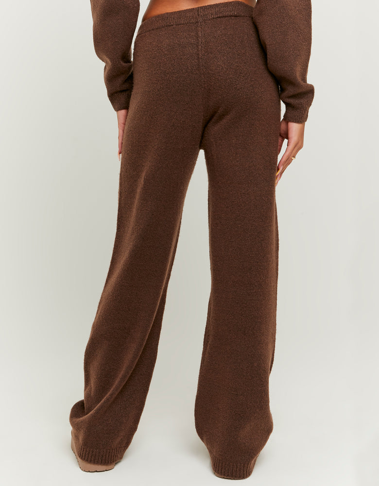Flare Knitted Trousers | Brown