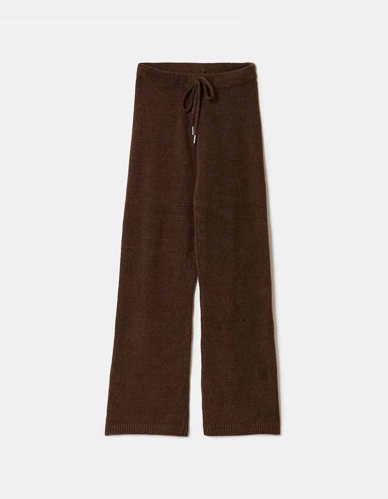 Flare Knitted Trousers | Brown