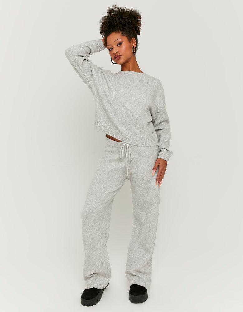 Flare Knitted Trousers | Grey