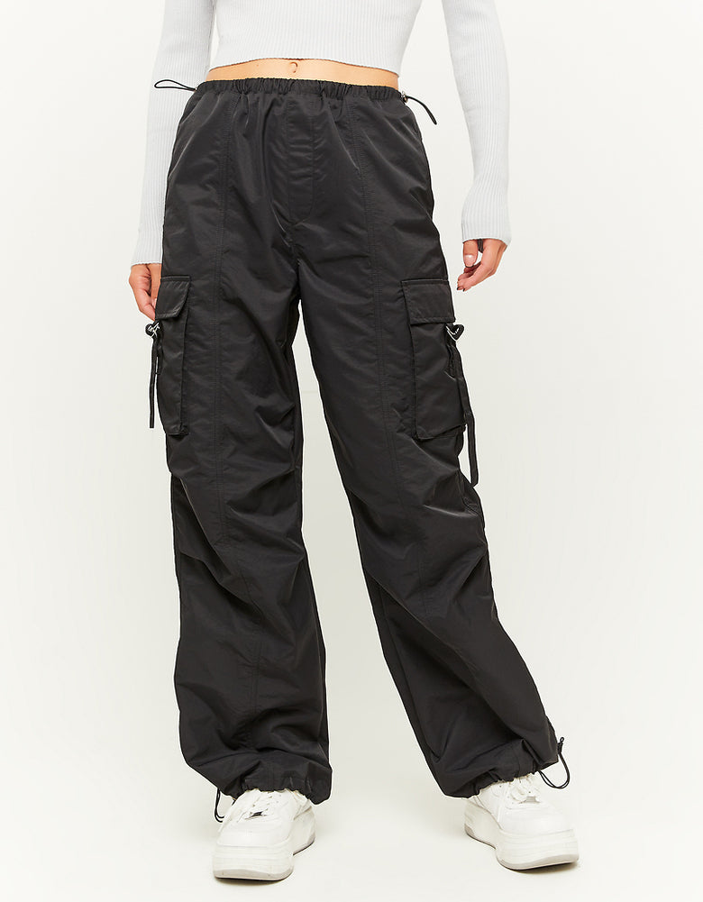 Cargo Parachute Trousers | Black