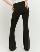 Mid Waist Flared Trousers | Black