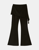 Mid Waist Flared Trousers | Black