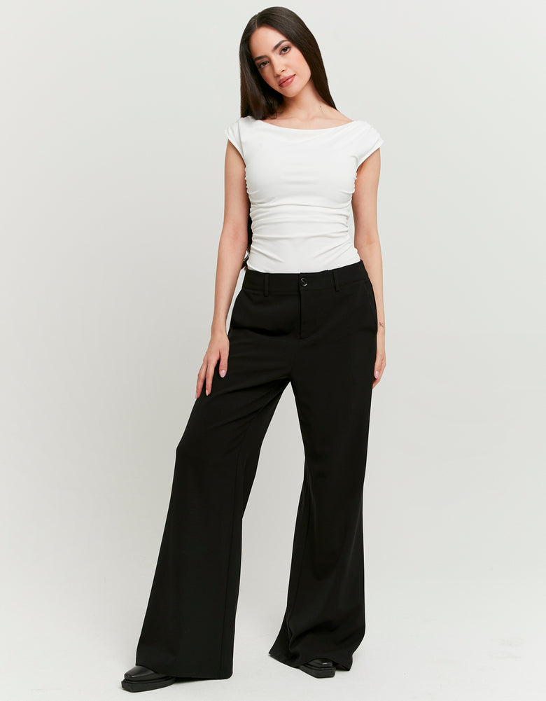Tailored Wide Leg Trousers | Black