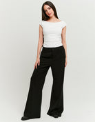 Tailored Wide Leg Trousers | Black