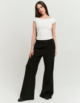 Tailored Wide Leg Trousers | Black