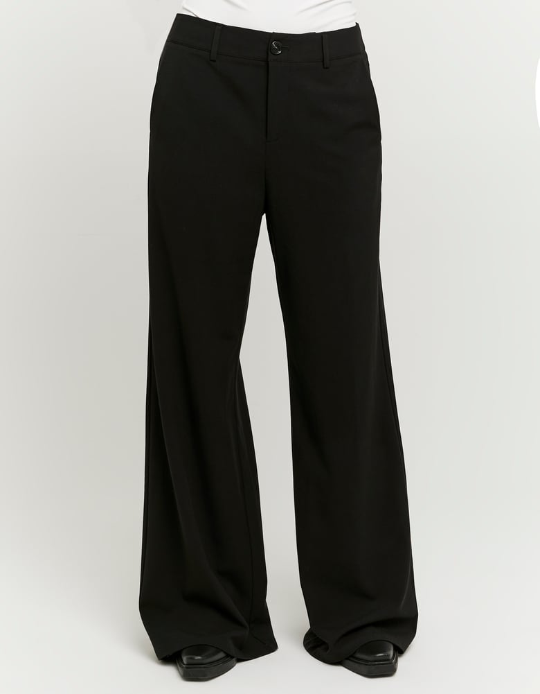 Tailored Wide Leg Trousers | Black
