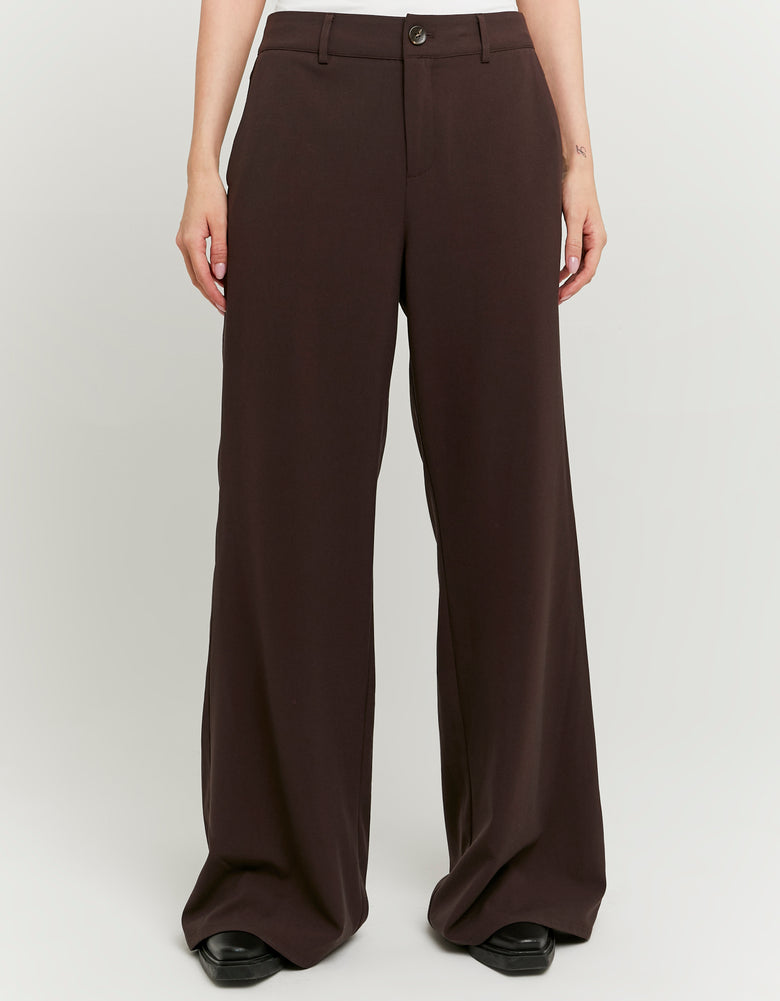 Tailored Wide Leg Trousers | Brown