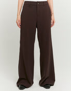 Tailored Wide Leg Trousers | Brown