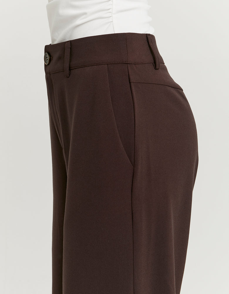 Tailored Wide Leg Trousers | Brown
