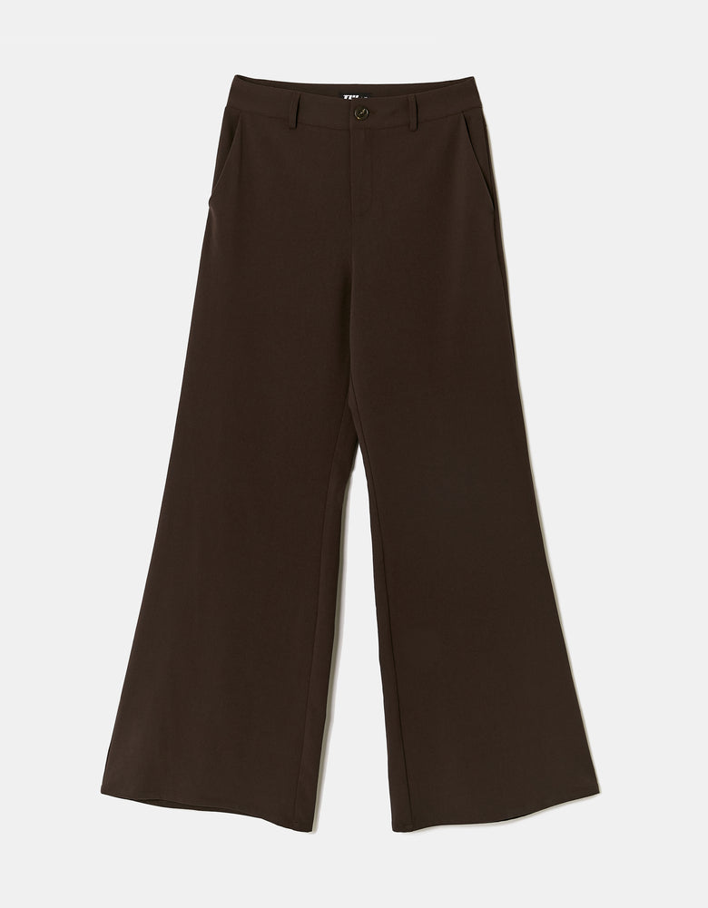 Tailored Wide Leg Trousers | Brown