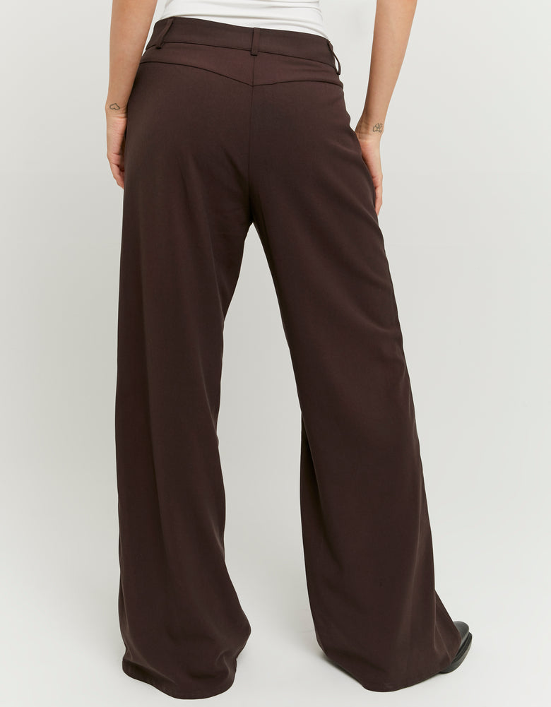 Tailored Wide Leg Trousers | Brown