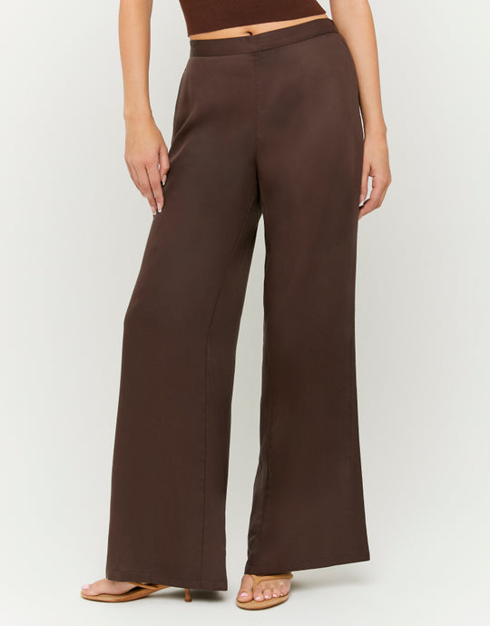 Mid-Rise Straight Leg Trousers | Brown