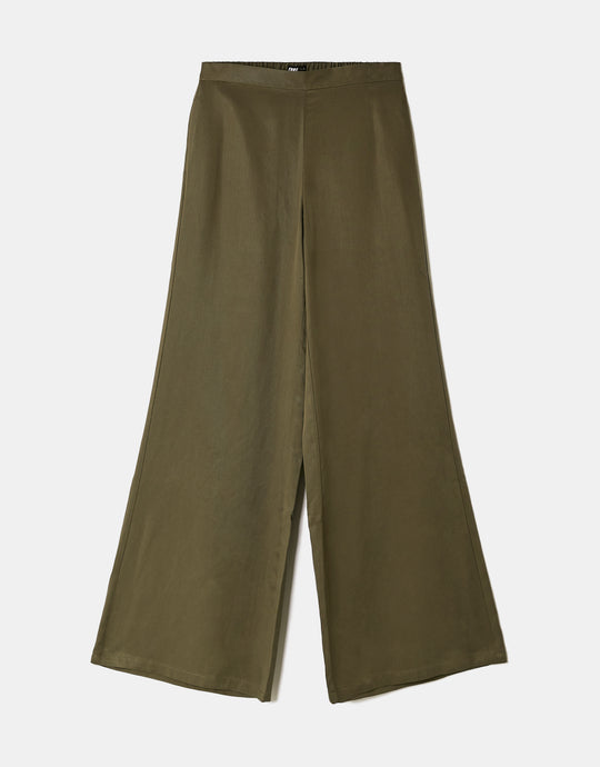 Mid-Rise Straight Leg Trousers | Kakki