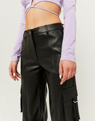 Faux Leather Trousers | Black