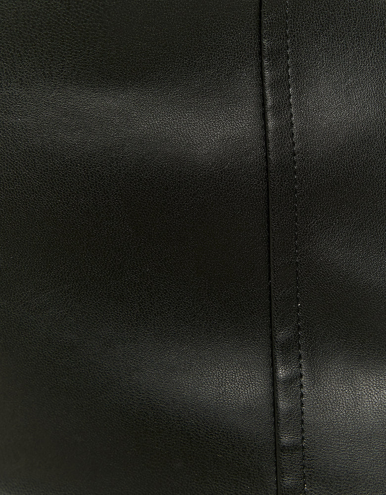 Faux Leather Trousers | Black