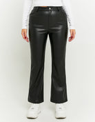 Faux Leather Flare Pant | Black