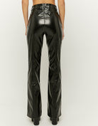 Straight Leg Vynil Trousers | Black
