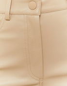 High Waist Wide Leg Fake Leather Trousers | Taupe