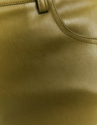 High Waist Wide Leg Fake Leather Trousers | Leaf