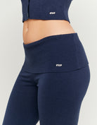 Knitted Flare Trousers | Navy