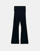 Knitted Flare Trousers | Navy