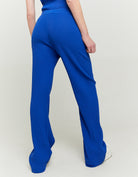 Wide Leg Knitted Trousers | Royal Blue