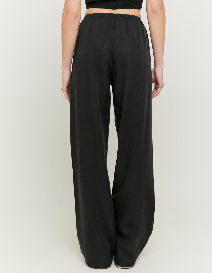 Wide Leg Drawstring Pants | Black