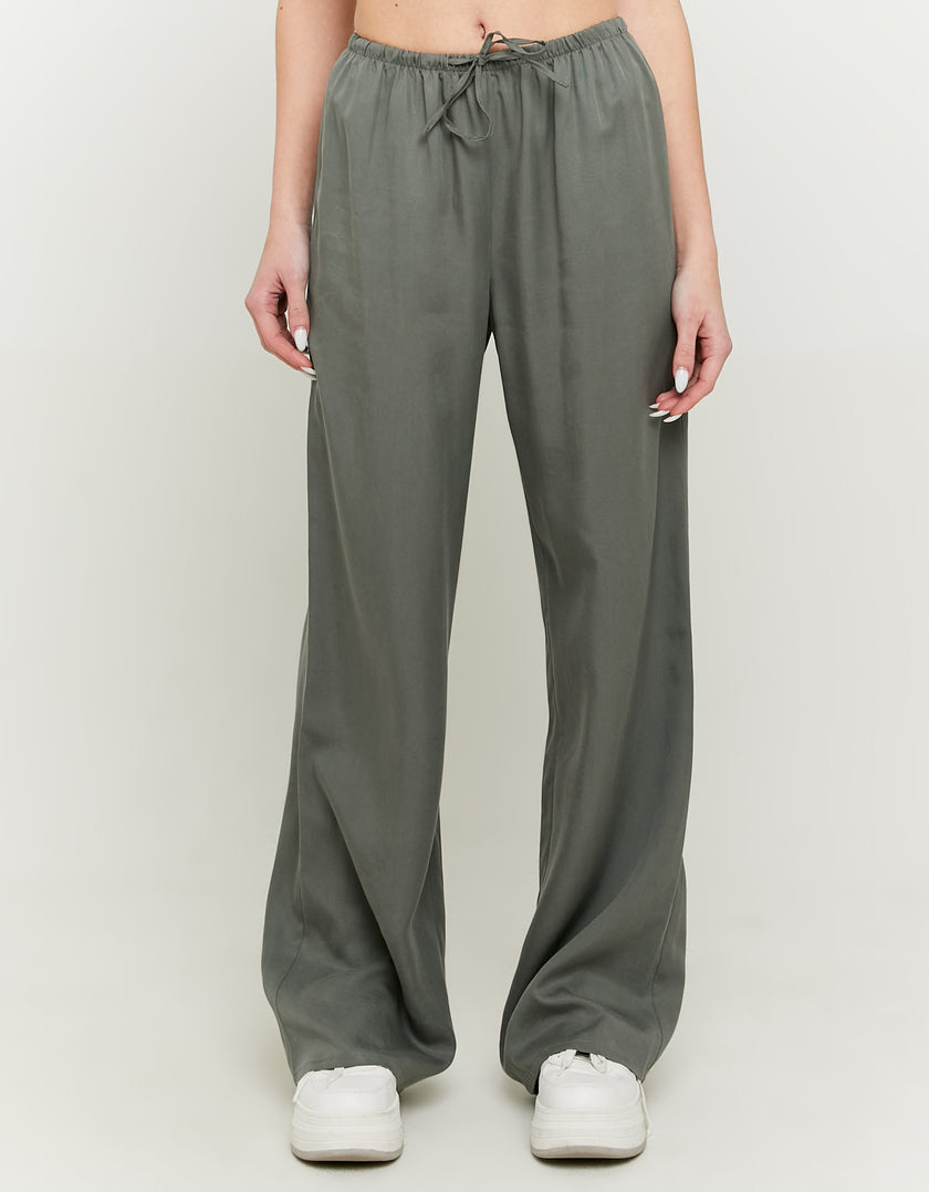 Wide Leg Drawstring Pants | Kaki