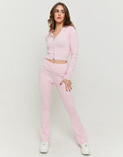 Skinny Flare Knitted Trousers | Pink
