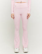 Skinny Flare Knitted Trousers | Pink