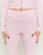 Skinny Flare Knitted Trousers | Pink
