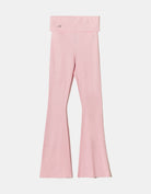 Skinny Flare Knitted Trousers | Pink