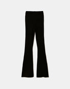 Knitted Flare Trousers With Belt | Black